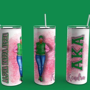 AKA Personalized 20 oz Tumbler Letterman Jacket Design Gift